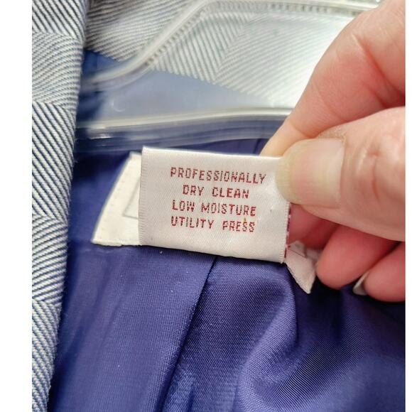 Worthington Blazer Wmn's Sz 22W Navy Herringbone Stripe One Button Career Jacket - Picture 12 of 12